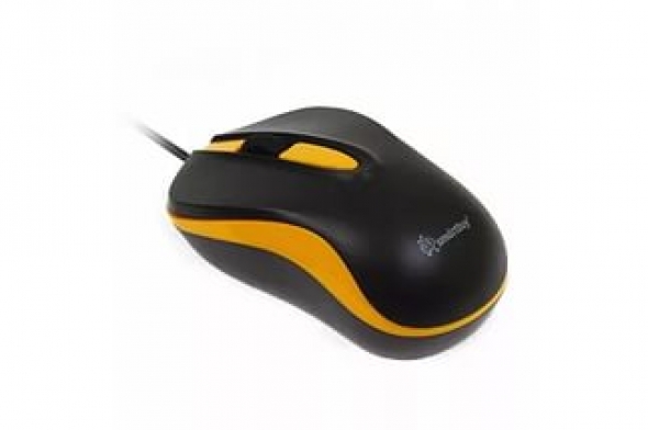 Мышь проводная Smart Buy 317, чёрная/жёлтая, USB.