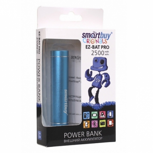 резервная батарея power bank  SMARTBUY EZ-BAT PRO, 2500 мАч