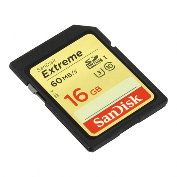 карта памяти SDHC 16 gb SanDisk class 10 Extreme UHS-I U3