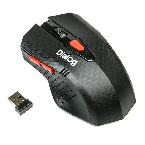 Мышь DIALOG MROP-09U, черная, USB, беспроводная,