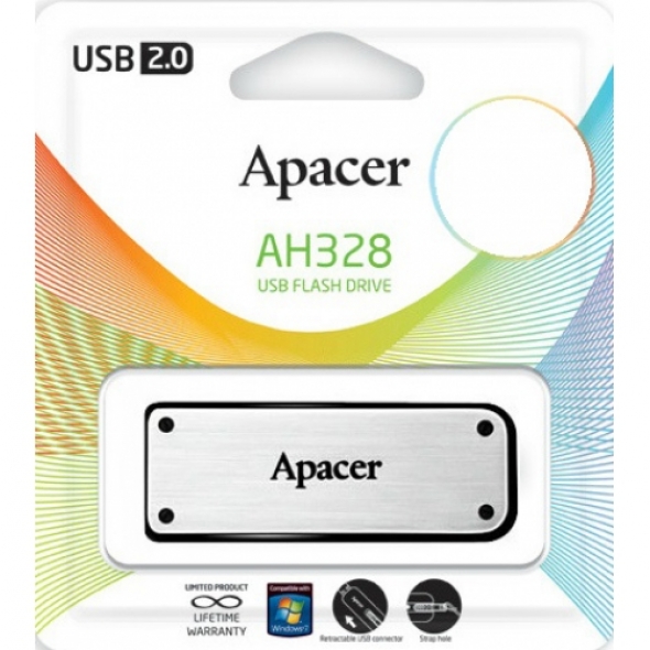 Флеш-накопитель USB 16 gb Apacer AH328 серебро металл