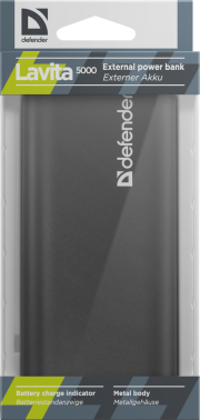 ЗУ DEFENDER Lavita 5000, 5000 mAh, 1 USB порт,5V/1A,