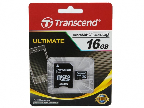 MicroSD 16GB Transcend class 10  без адаптера